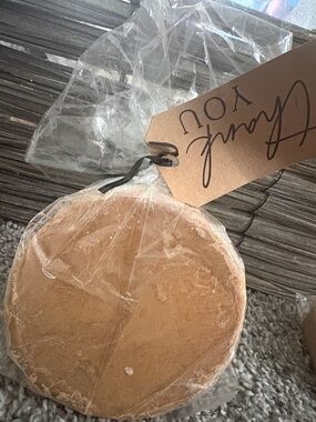 Handmade Round Beet Soap Bar - Neutral Tan